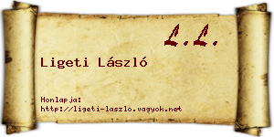 Ligeti László névjegykártya