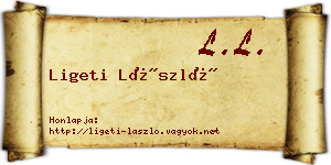 Ligeti László névjegykártya
